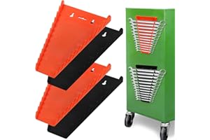 Okllen 4er Pack Magnetschlüssel Organizer Tablett, 48 Slot Schraubenschlüssel Rack für Werkzeugkasten, Hochleistungs Schlüsselhalter Set Passend für SAE (1/4" - 1/16") und Metrisch (6mm-24mm)