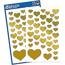 Etiquetas De Sello De Pegatinas En Blanco Doradas Con Forma De Corazón