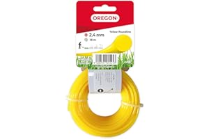 Oregon 69-362-Y Yellow Round Strimmer Line/Wire for Grass Trimmers and Brushcutters, 2.4 mm x 15 m