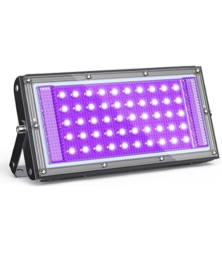 Luce Nera UV 100W CREATESTAR - Faretto A LED 395-405nm, Impermeabile IP66, Per Feste, Decorazioni, Halloween, Acquario