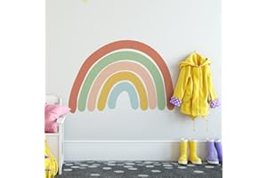 funlife 40x116cm Big Colorful Boho Rainbow Wall Stickers, Peel and Stick Removable Wall Decal for Window Nursery Room Decoration