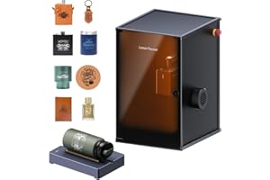 LaserPecker LP2 Pro Laser Engraver with Standard Enclosure Safeguard and Roller, Portable Laser Engraving Machine Laser Class 1 Safety, Precision 0.05mm, 600mm/s for Wood Kraft Paper Leather etc.