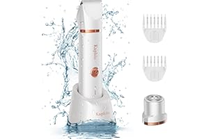 KAPHIO Bikini Trimmer für Frauen Schamhaare 2 in 1 Eletctric Rasierer für Frauen Wiederaufladbarer Eletctric Rasierer - IPX7 wasserdichter Bikini-Trimmer für Achseln, Beine, Arme, Körper (Perlweiß)