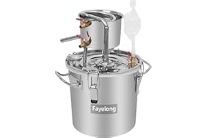 Fayelong New 5 Gal 20 Litri Alcol Moonshine Etanolo Liquori Tranquilli Caldaia in Acciaio Inossidabile Acqua Distillatore Domestico Kit per La Vinificazione