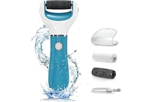 PRETFY Professional Electric Foot File, Electric Hard Skin Remover with 2 Rollers, 2 Speeds, Rechargeable Waterproof Foot Care, Pedicure Tools to Remove Cracked Heels, Callus, and Dead Skin Softly (#Blue)