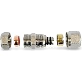 Set of 2 Reducing Adapters for 16 mm to 15 mm Copper and Plastic Tubes