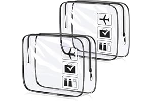 Vonsera Paquete de 2 Bolsas de cosméticos Transparentes aprobadas por la TSA, Equipaje de Mano para avión, Accesorios de Viaje, líquidos de Equipaje de Mano, Bolsa de Aseo para Hombres y Mujeres