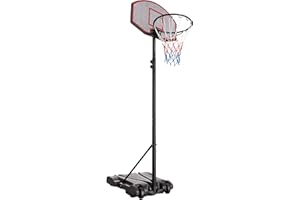 TecTake 403506 Panier de Basketball sur Pied Mobile Hauteur Réglable env. 178-213 cm Adulte Enfant Extérieur Intérieur 2 roulettes
