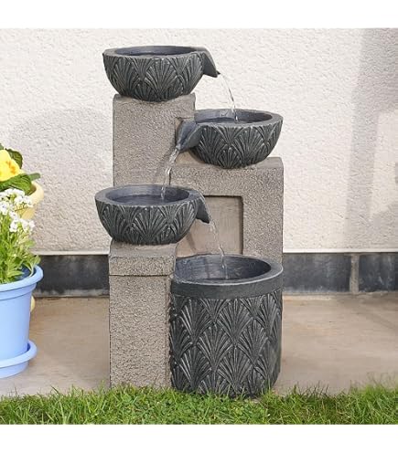 Fontaine Décorative AMUR Avec Fée Et LED - 230V, Pour Jardin Ou Intérieur - Ambiance Zen Et Détente Assurée !