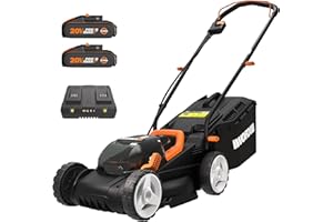 WORX WG779E Tosaerba a Batteria 40V Rasaerba Elettrico da Giardino, Diametro Taglio 34 cm, 2 Batteria da 2,5Ah