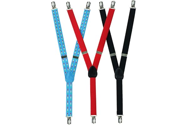 SILUK Set 3 x barnhängslen stretch barnhängslen för byxor barn 2–6 år, 2–6 år, 2-6 År