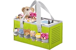 AETHERAURORA Tasche für Toniebox Starter Set,Tragetasche kompatibel mit Tonies-Figuren-Zubehör,Aufbewahrung Box Tragetasche mit Griff,Kann 30-40 Figuren Aufnehmen, für Figuren Aufbewahrung,Ladegeräte,Zubehör,Grün