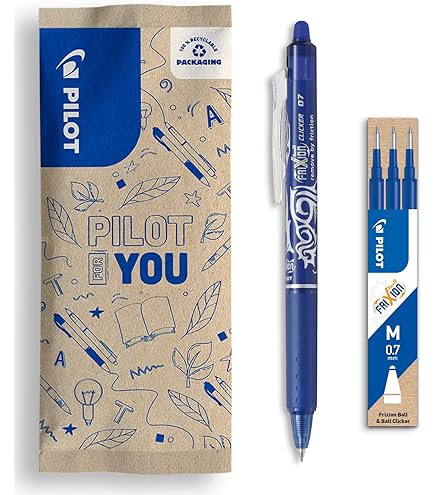 Pilot B2P - Confezione da 3 penne a sfera con inchiostro gel, tratto medio da 0,7 mm, 0,4 mm, pasta blu