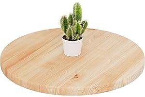 ‎LAMO LAMO Manufaktur Holzplatte rund 50 cm aus Naturholz | Tischplatte für Couchtisch, Kaffeetisch, Nachttisch | Stärke: 28 mm | Farbe: Natur