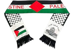 MAGSYNIX Palestine Flag Satin Scarf, Double-Sided Palestinian National Shawl Wrap, Traditional Keffiyeh for Men & Women, Support Protests, Gift, Ramadan