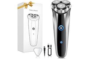 VIYSPNV 3D Rasoio Elettrico Barba Wet Dry Rasoio Barba Senza Fili LCD Ricaricabile Regolabarba Uomo con Rifinitore Pop up con Display TYPE C