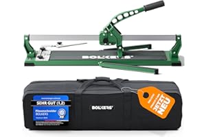 BOLKERS® ProCut S 600 Tile Cutter, 600 mm Cutting Length, Precise Cuts Thanks to Tungsten Carbide Cutting Wheel with Ball Bearings, Tile Cutting Device with Magnetic Breaker Foot