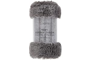 Catherine Lansfield Kuschelige Hochflor 150x200cm Decke Überwurf Anthrazit