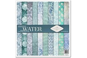 ITD Collection - Emballage Scrapbooking 12 x 12 pouces, Papier Scrapbooking, Papier Décor, Papier Carton - 310 x 320 mm (SLS-012 - Water)- HS code 48025890