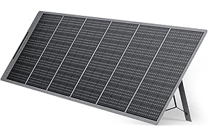 AFERIY 400W Portable Solar Panel, Foldable Monocrystalline Solar Panel Kit Adapted to Solar Generators, with Adjustable Supports, USB Ports, IP65, for Campervan, Caravan, Garden