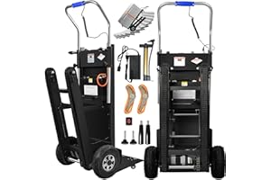 Afitdon - Carretilla eléctrica (1250 W, con capacidad de carga de 408 kg, para escaleras y bajadas, con cuerda de seguridad y bomba de aire, para transporte de muebles 4D2