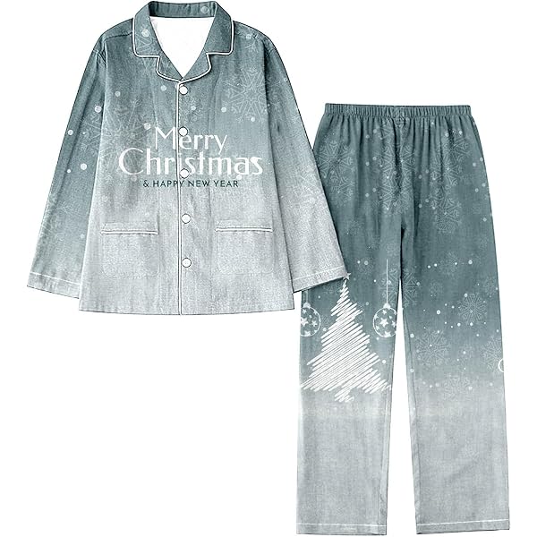 Pyjama Femme Noël 2 Pièces - Haut Manches Longues Et Pantalon à Carreaux, Chaud, Pour Fêtes En Famille - 9