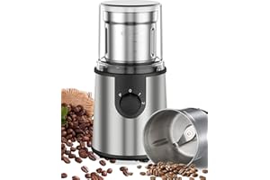 Andizun Coffee Grinder Electric, 350W Motor 80g Capacity Spice Grinder Electric with 304 Stainless Steel Blades for Coffee Beans, Nuts, Pepper