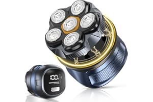 CFEN Rasoir Tete Chauve Homme, 2 Vitesses Rasoir Electriques Hommes Cheveux, Tondeuse Chauve 6D Tête Magnétique, Rasoir Tete Étanche, Humide et Sèche, Type-C pour Visage et Coiffage Chauve