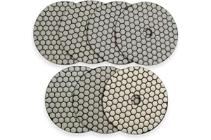DT-DIATOOL Trockene Diamant Schleifpad 125mm 7 Stücke Gemischte Körnung für Granit Marmor Keramik