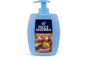 Felce Azzurra Amber & Argan mydło w płynie – dozownik mydła z przyjemnie ciepłą nutą zapachową bursztynu i ekstraktami arganowymi – 1 opakowanie (1 x 300 ml)