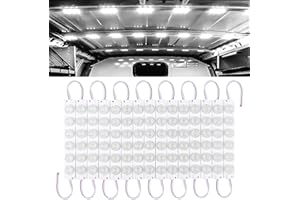 Linkstyle 90 LEDs Kit Luces LED Interior Coche, 12V Luz Interior LED Lámpara de Techo con 15 Módulos para Furgoneta RV Remolque Barco Bus, Blanca