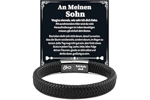 VU100 Ich Liebe Dich Geschenke für Männer, An Meinen Sohn/Mann/Papa/Bruder Lederarmband Herren mit Gravur Geburtstag Weihnachten Geschenk für Ihn Freund Ehemann Jungen, Valentinstag Jahrestag Geschenk