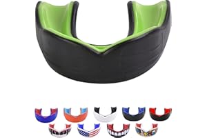 Oral Mart Gum Shield (UK Flag & Fangs & 15 Best Colors to Choose from) Sports Mouth Guard for MMA, Rugby, Football, Karate, Boxing, Hockey, BJJ, Muay Thai, Soccer (Strapless, Youth or Adult)
