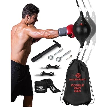 TMA Leather Double End Speed Bag – Floor To Ceiling Boxing Punch Bag For MMA Training