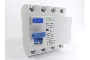 BOGAS ELECTRONICS Interruptor Diferencial 40A, 4P Trifásico (3P+N), Clase A SI Super Inmunizado (300mA)