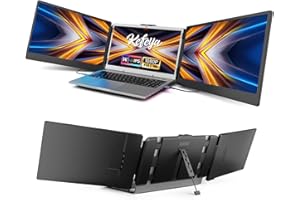 KEFEYA Portable Monitor for Laptop, 14” Full HD IPS Display Screen, daul triple Monitor, Work with 13”-17” Mac Windows Chrome