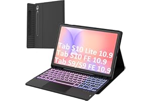 VANKEYPAD Coque Clavier Pour Samsung Galaxy Tab S10 Lite S10 FE/S9 FE/S9 10.9": Clavier RéTroéClairé 7 Couleurs Pour S10Lite Tablet 2025 - Claviers Azerty Français Sans Fil DéTachable Avec Support De Stylet