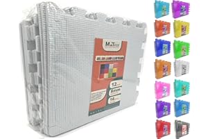 MATVIZE Eva Foam Baby Play Mat – 12Pcs (29x29cm) 8mm Thick Soft White Interlocking Floor Tiles, Waterproof, Non-Slip, Safe & Comfortable Matting for Kids, Child’s Play (White, 12 Pack)