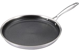 BERGNER MasterPRO Hi-Tech 3 | Padella Antiaderente da 28 cm | Acciaio Inox | Speciale per Creps | Rivestimento a 3 Strati | Utensili da Cucina | Adatto a tutti i tipi di Cucina
