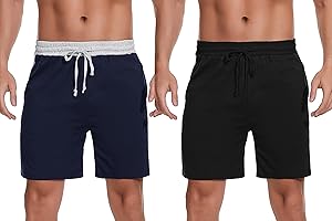 Bresdk Pantalón Pijama para Hombre Pantalones Cortos Verano Shorts con Bolsillos