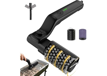 Elektrisk grillborste – roterande elektrisk grillborste | 3 hastigheter justerbar roterande oljefläc - Amazon Deal & Rabatt