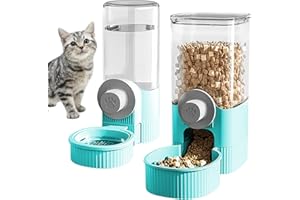 WIYETY Gabbia sospesa, dispenser di acqua per conigli, mangiatoia per porcellini d'India da appendere, per animali domestici, distributore automatico di cibo per gatti, conigli, cani, porcellini