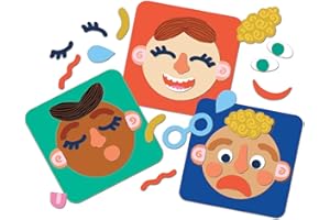 Manhattan Toy 158960 Making Faces 34-Piece Bilingual Emotion Toy for Kids 3 Years and Up for English and French Learning, Multicolour