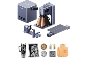 LaserPecker LP5 Ultra 20W Grabadora Laser Fibra y Diodo, Precisión Ultraalta de 0,0027mm Velocidad de grabado 10000mm/s Con purificador de aire, una Extensión Slide y una Extensión Giratorio