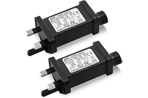 SHINEKOO 2PCS 31V 3.6W Transformer Plug, Waterproof IP44 LED Power Supply Adapter, Memory and Timer Function, LED Power Transformer for Christmas Lights, String Light Inflatable Device
