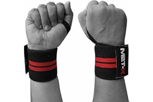 Met-X Wrist Supports for Gym, Wrist Wraps Weightlifting, Gym Cuffs Wrist Lifting Straps Support, Strap Weight Lifting Wrist Band, Fitness Gym Accessories Gear for Men & Women