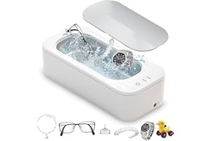 TECHVIZRS Ultraschallreinigungsgerät, Ultraschallreiniger 47000Hz, 350 ml brillenreinigungsgerät, Ultrasonic Cleaner zum Reinigen von Brillen Zahnersatz Schmuck Ringe Münzen Halskette
