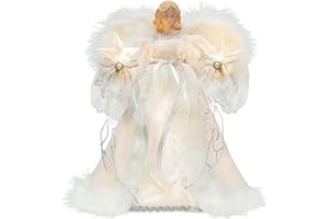 KI Store Engel Christbaumspitze weiße 30cm Weihnachtsengel Tannenbaumspitze beleuchtet für Christbaumschmuck für die Weihnachtsbaumspitze, Weihnachts Dekoration