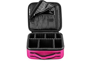 FORRICA Portátil Bolsa de Maquillaje Mujer Organizador Bolso Cosmético Neceser Maquillaje Viaje Almacenamiento de Maquillaje Grande Estuches de Maquillaje Profesional Rojo