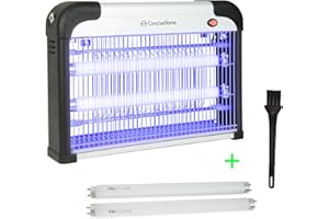Concise Home XHY-20EU-1 Zanzariera Elettrica Interni, Lampada Anti-zanzara a UV Uccide Le Mosche frantoio Elettrico per Insetti con Una Potenza di 20w (2x10w), con 2 Tubi da 10w Regalo Zanzare